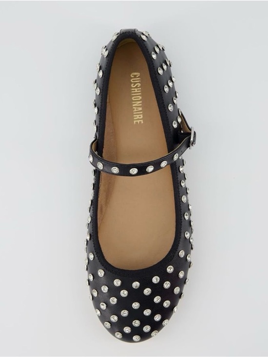 Cushionaire Shoes - Cushionaire Black Studded Mary Jane Flats